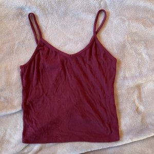 Ribbed burgundy cami